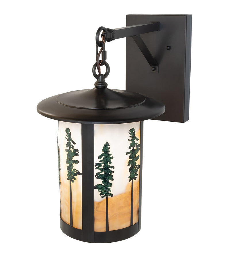 Meyda Tiffany 260345 One Light Wall Sconce, Craftsman Brown/Green Trees