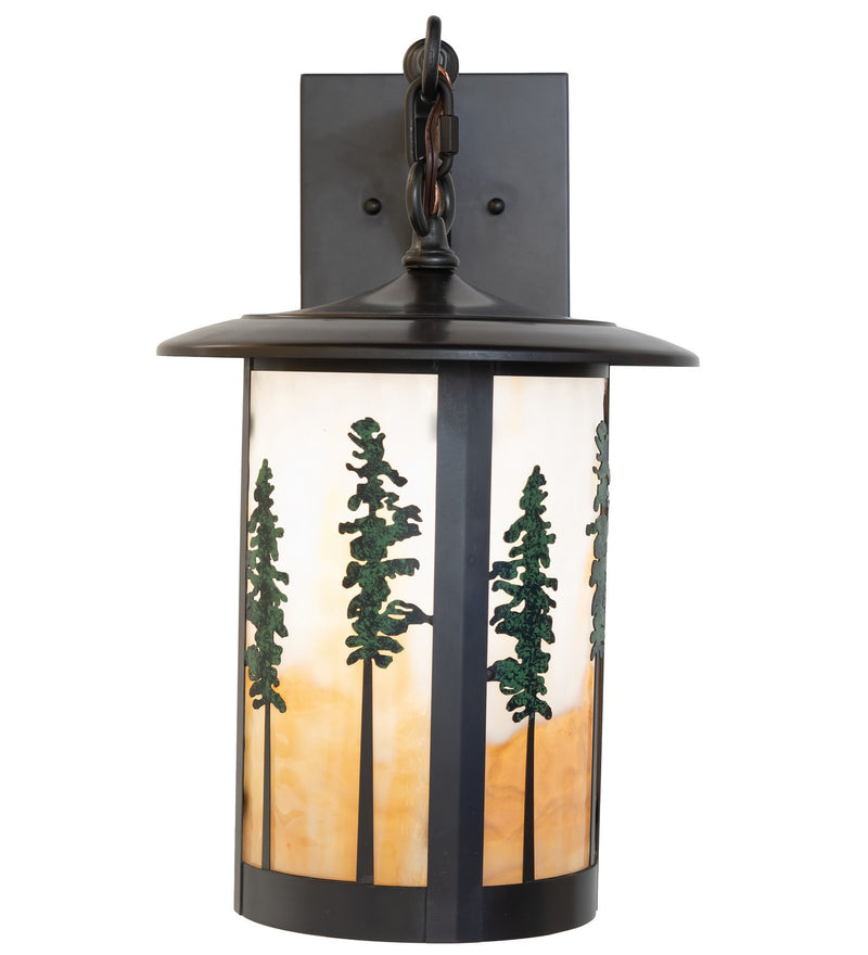 Meyda Tiffany 260345 One Light Wall Sconce, Craftsman Brown/Green Trees