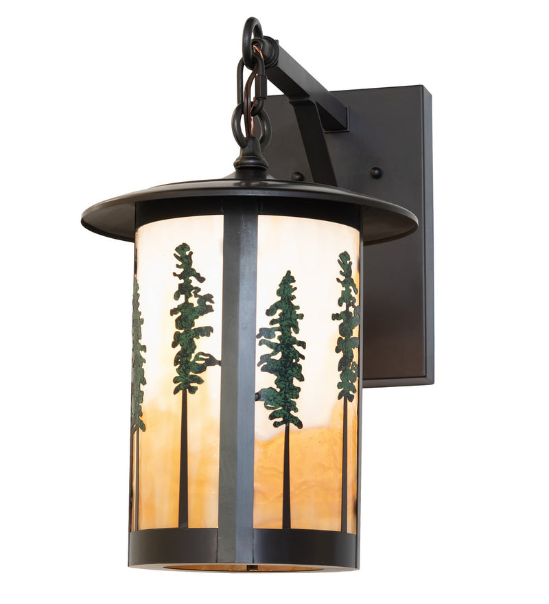 Meyda Tiffany 260345 One Light Wall Sconce, Craftsman Brown/Green Trees