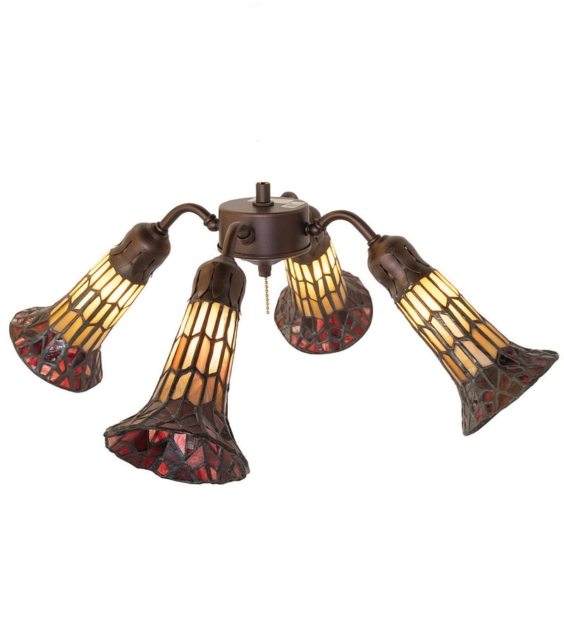 Meyda Tiffany 261512 Four Light Fan Light, Mahogany Bronze