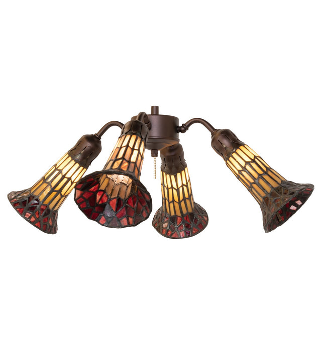 Meyda Tiffany 261512 Four Light Fan Light, Mahogany Bronze