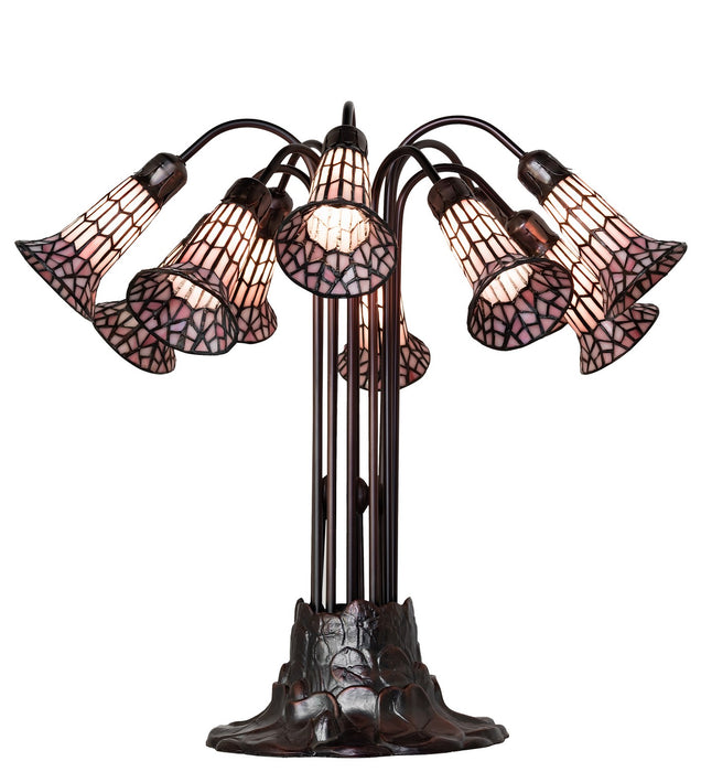 Meyda Tiffany 261671 Ten Light Table Lamp, Mahogany Bronze