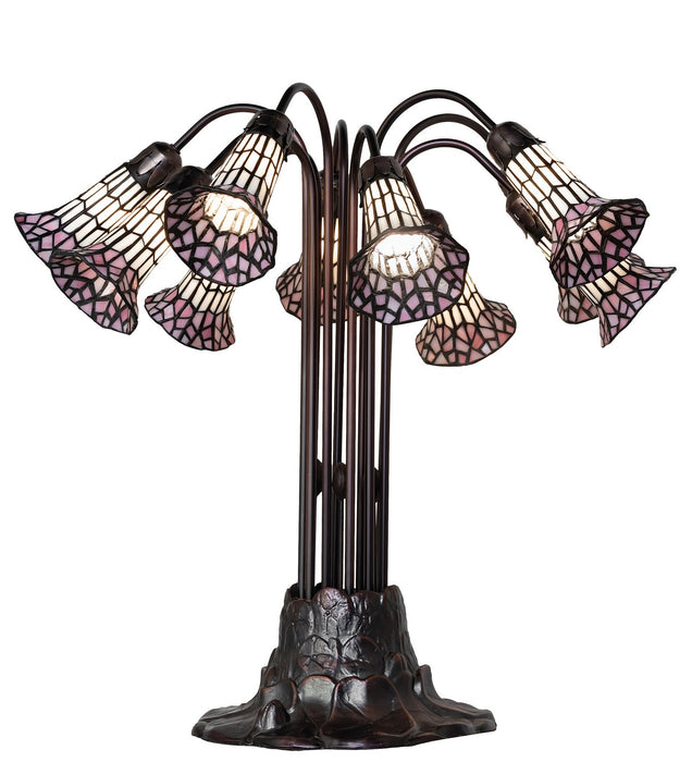 Meyda Tiffany 261672 Ten Light Table Lamp, Mahogany Bronze
