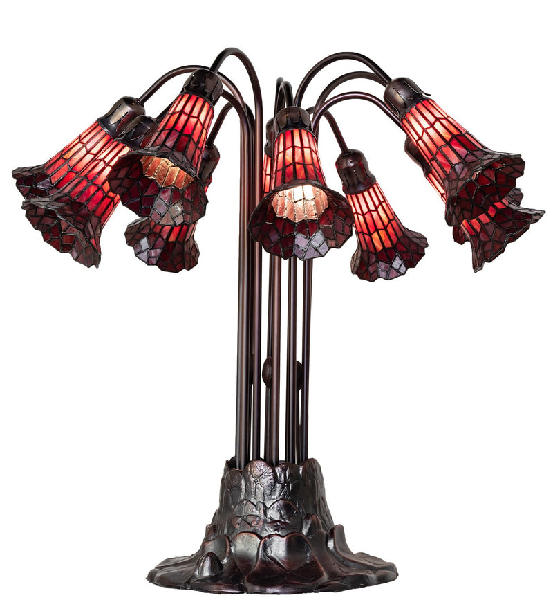 Meyda Tiffany 261673 Ten Light Table Lamp, Mahogany Bronze