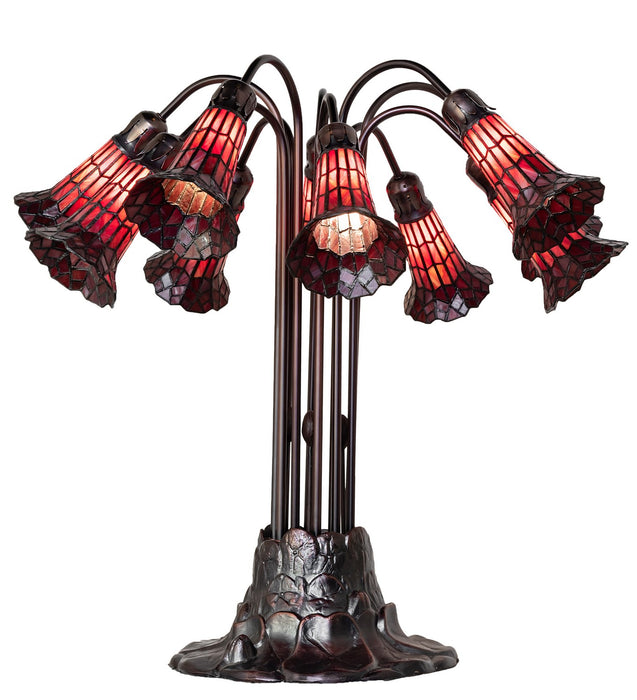 Meyda Tiffany 261673 Ten Light Table Lamp, Mahogany Bronze