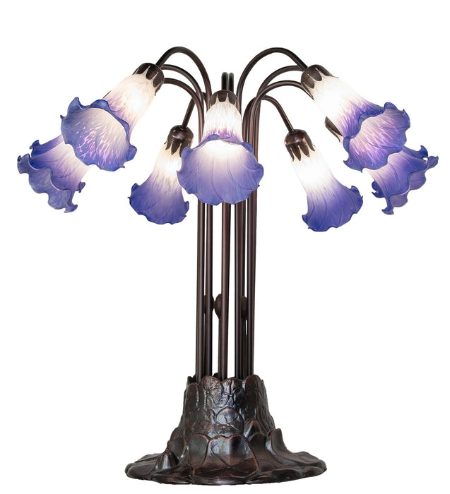 Meyda Tiffany 261674 Ten Light Table Lamp, Mahogany Bronze