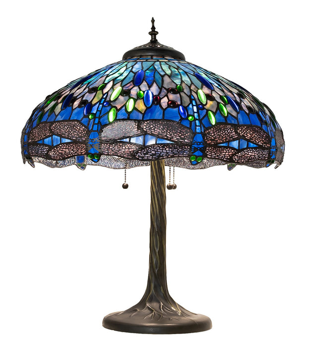 Meyda Tiffany 263097 Three Light Table Lamp, Mahogany Bronze