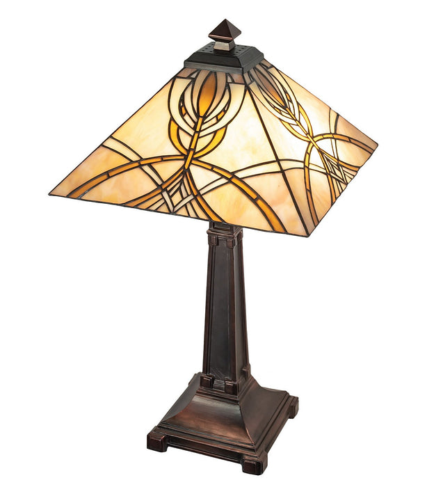 Meyda Tiffany 263183 Two Light Table Lamp, Mahogany Bronze