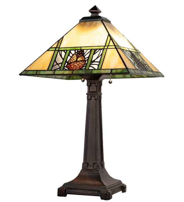 Meyda Tiffany 263185 Two Light Table Lamp, Mahogany Bronze
