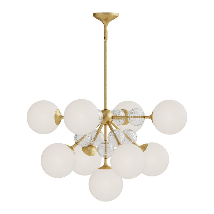 Alora CH415331BGOP Nine Light Chandelier, Brushed Gold/Opal Glass