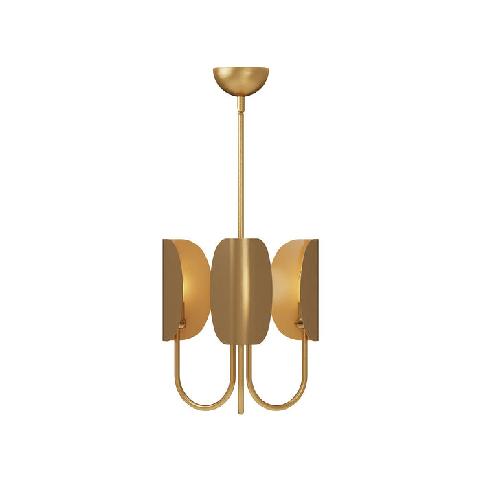 Alora CH450715AG Three Light Chandelier, Aged Gold