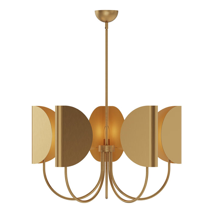 Alora CH450732AG Five Light Chandelier, Aged Gold