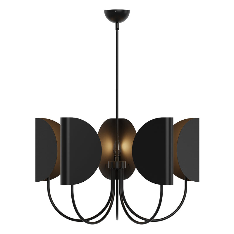 Alora CH450732MB Five Light Chandelier, Matte Black