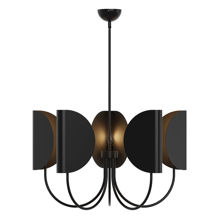 Alora CH450732MB Five Light Chandelier, Matte Black
