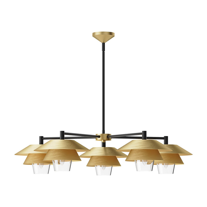 Alora CH475138BGCL Five Light Chandelier, Brushed Gold/Clear Glass