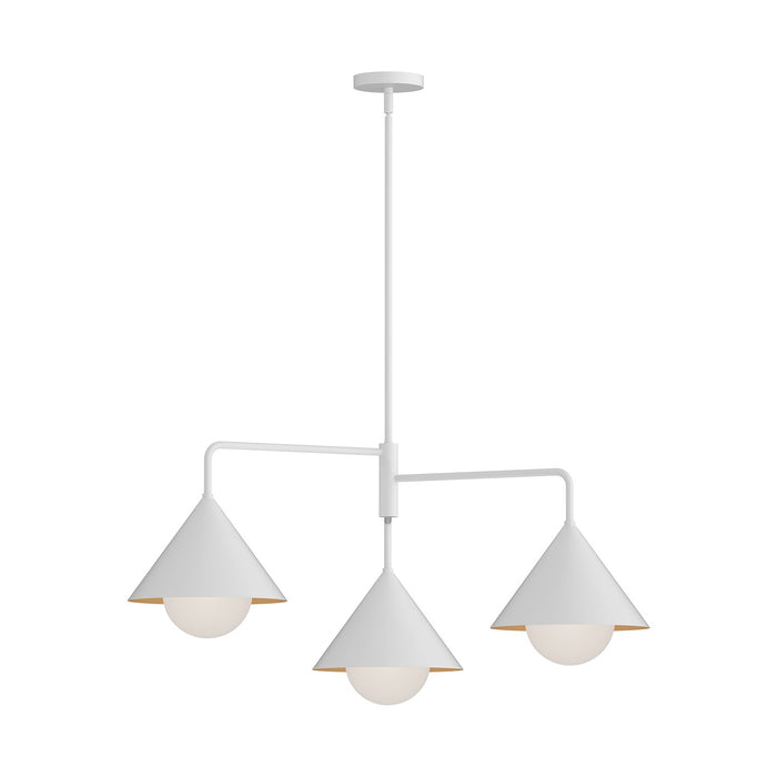 Alora CH485245WHOP Three Light Chandelier, White/Opal Glass