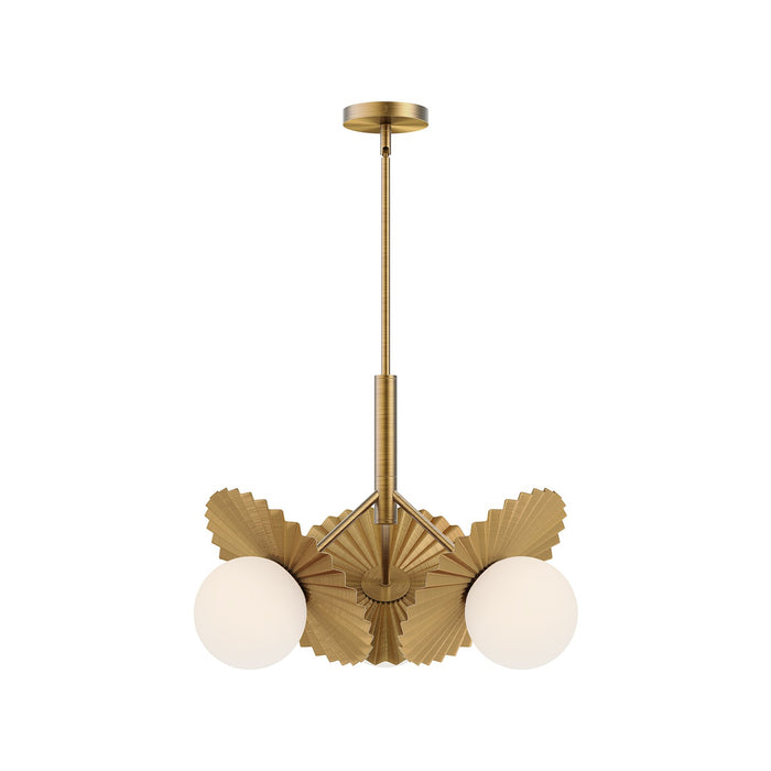 Alora CH501322BGOP Three Light Chandelier, Brushed Gold/Opal Glass