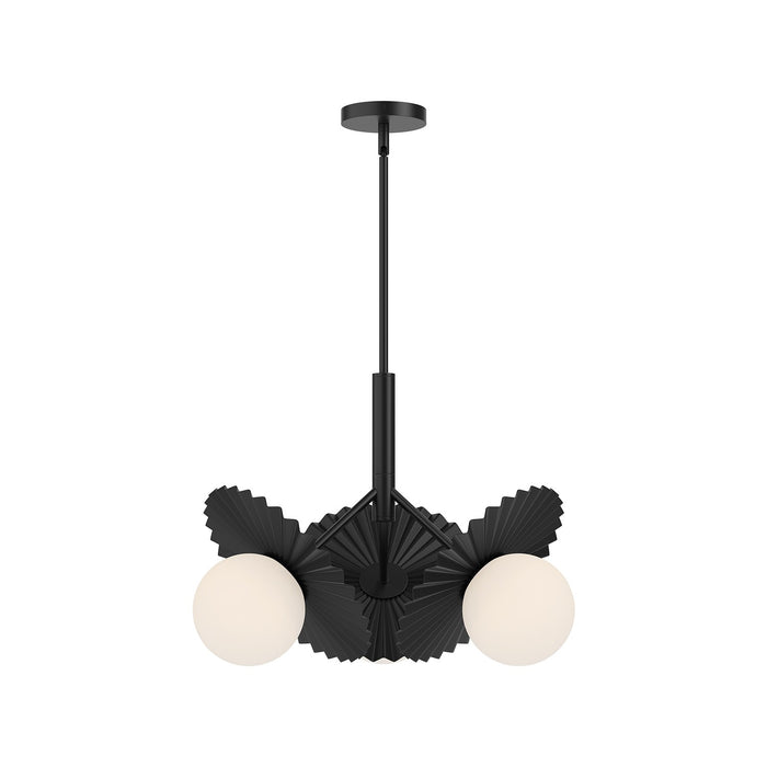 Alora CH501322MBOP Three Light Chandelier, Matte Black/Opal Glass