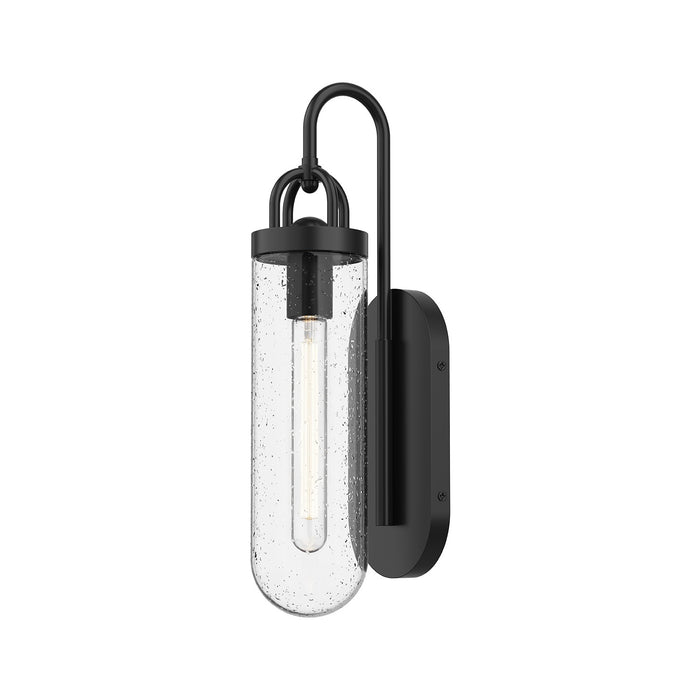 Alora EW461101BKCB One Light Outdoor Wall Lantern, Clear Bubble Glass/Textured Black