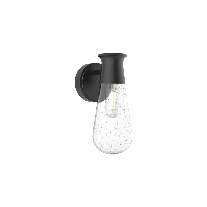 Alora EW464001BKCB One Light Outdoor Wall Lantern, Clear Bubble Glass/Textured Black