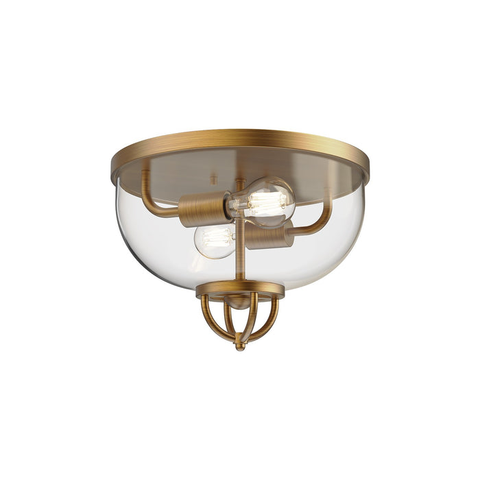 Alora FM461102AG Two Light Flush Mount, Aged Gold