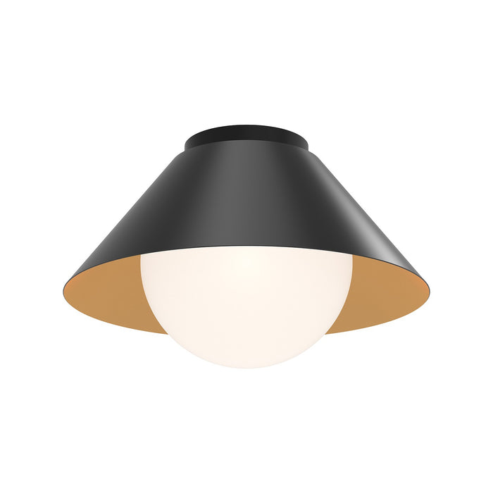 Alora FM485214MBOP One Light Flush Mount, Matte Black/Opal Glass