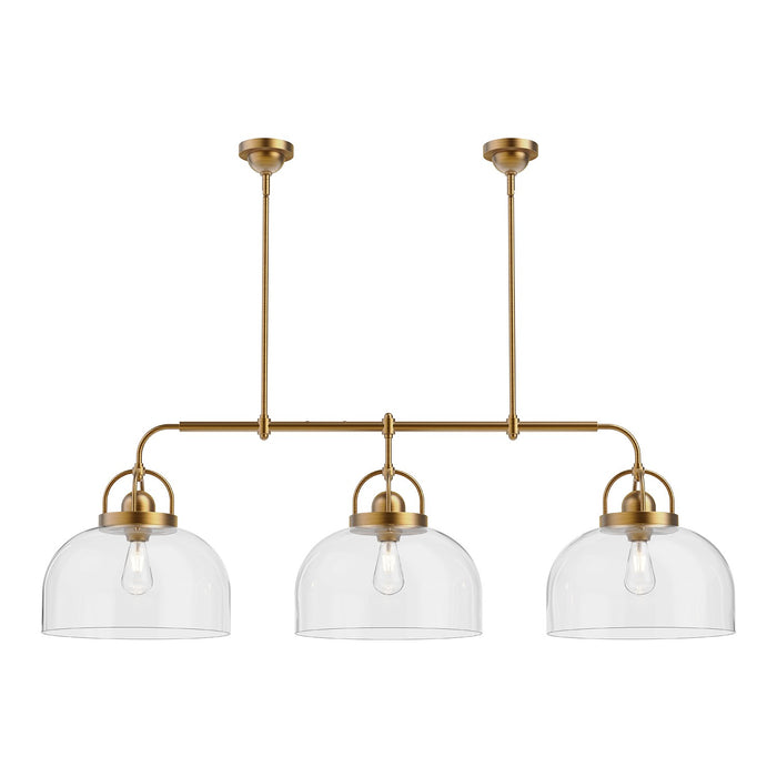 Alora LP461155AG Three Light Linear Pendant, Aged Gold