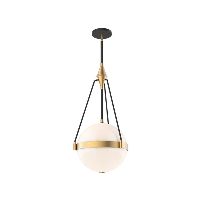 Alora PD406414BGGO Three Light Pendant, Brushed Gold/Glossy Opal Glass