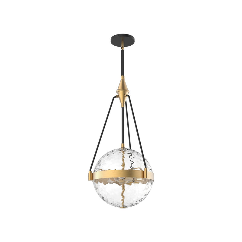 Alora PD406414BGWC Three Light Pendant, Brushed Gold/ Clear Water Glass