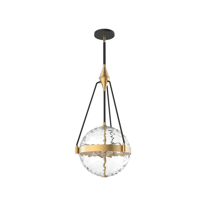 Alora PD406414BGWC Three Light Pendant, Brushed Gold/ Clear Water Glass