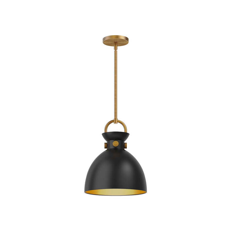 Alora PD411311AGMB One Light Pendant, Aged Gold/Matte Black