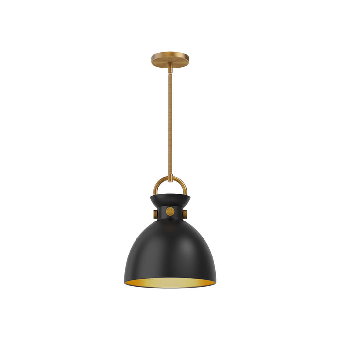 Alora PD411311AGMB One Light Pendant, Aged Gold/Matte Black
