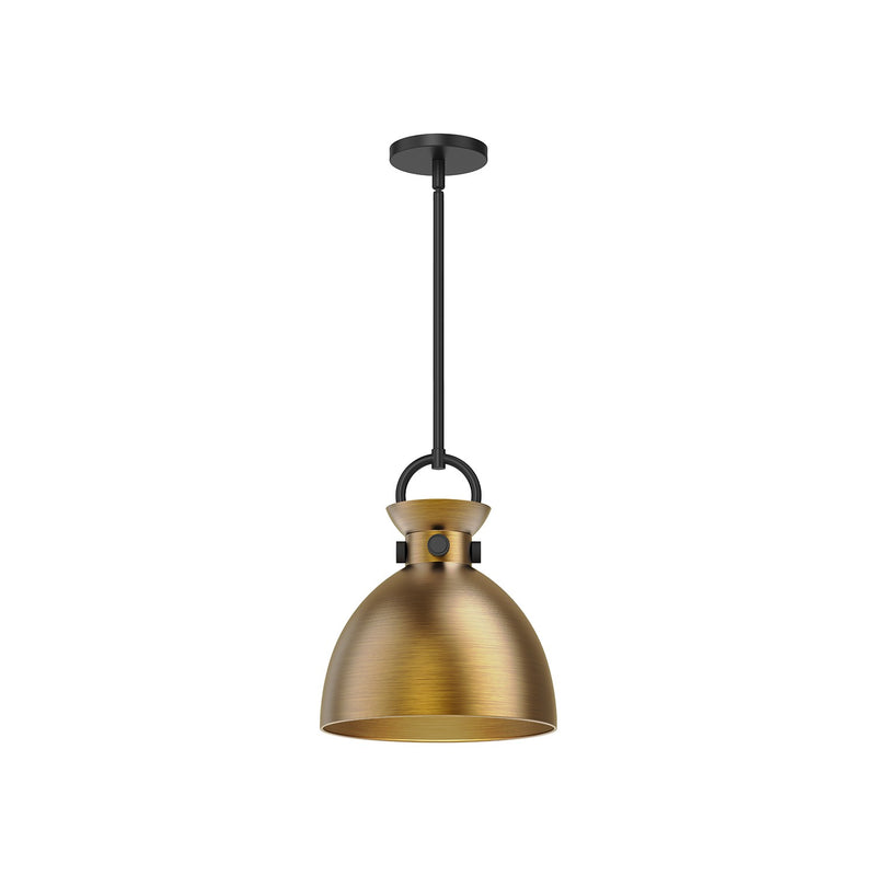 Alora PD411311MBAG One Light Pendant, Matte Black/Aged Gold