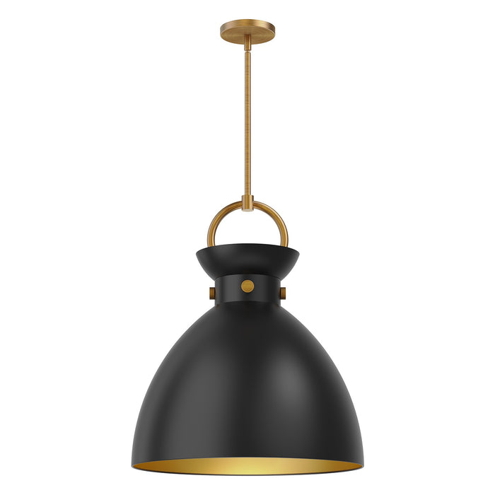 Alora PD411318AGMB One Light Pendant, Aged Gold/Matte Black