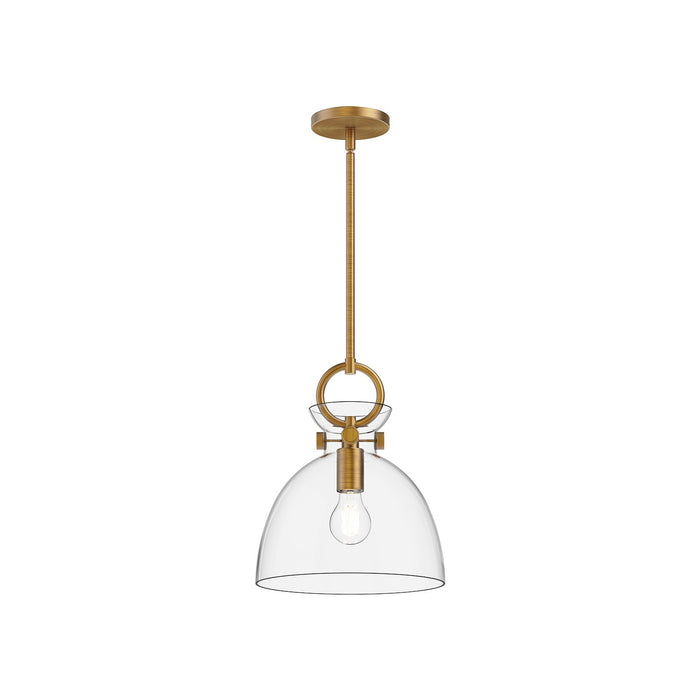 Alora PD411811AGCL One Light Pendant, Aged Gold/Clear