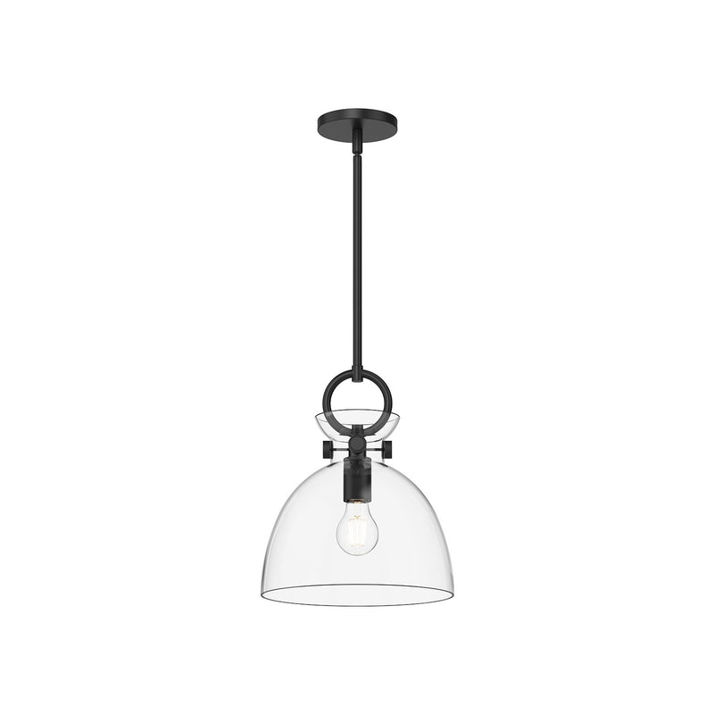 Alora PD411811MBCL One Light Pendant, Matte Black/Clear Glass