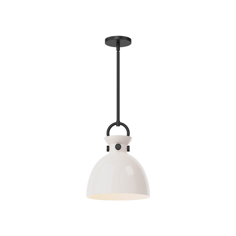 Alora PD411811MBGO One Light Pendant, Matte Black/Glossy Opal Glass