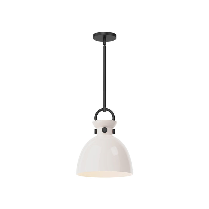 Alora PD411811MBGO One Light Pendant, Matte Black/Glossy Opal Glass