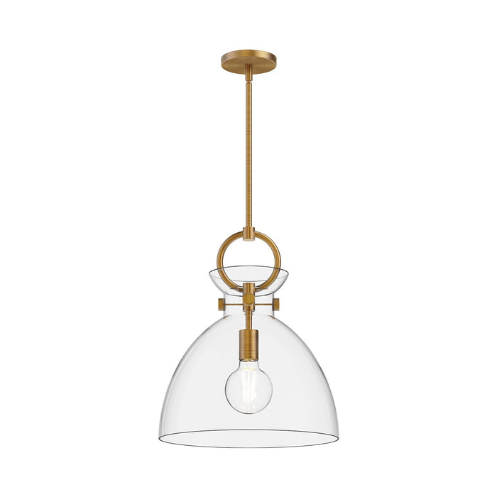 Alora PD411814AGCL One Light Pendant, Aged Gold/Clear