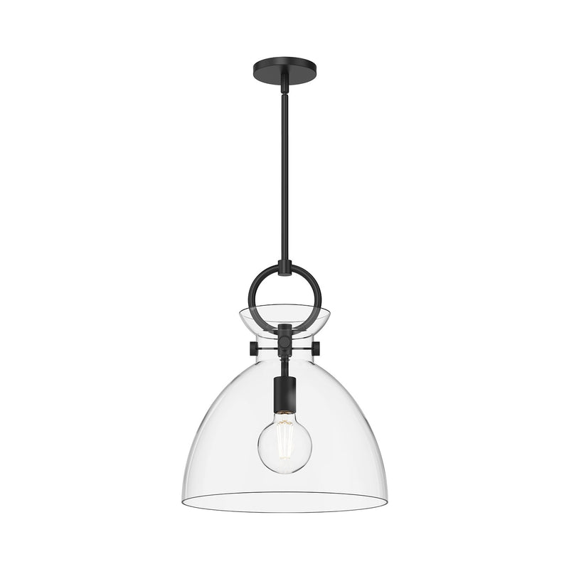 Alora PD411814MBCL One Light Pendant, Matte Black/Clear Glass