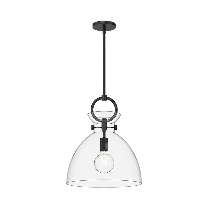 Alora PD411814MBCL One Light Pendant, Matte Black/Clear Glass