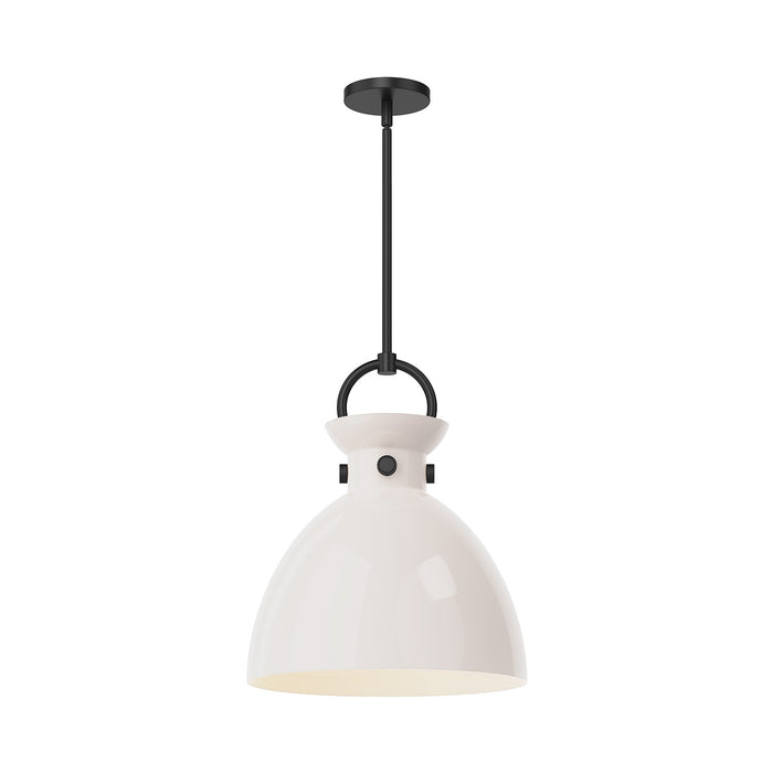 Alora PD411814MBGO One Light Pendant, Matte Black/Glossy Opal Glass