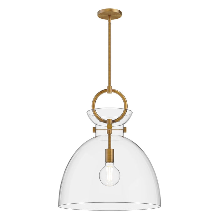 Alora PD411818AGCL One Light Pendant, Aged Gold/Clear