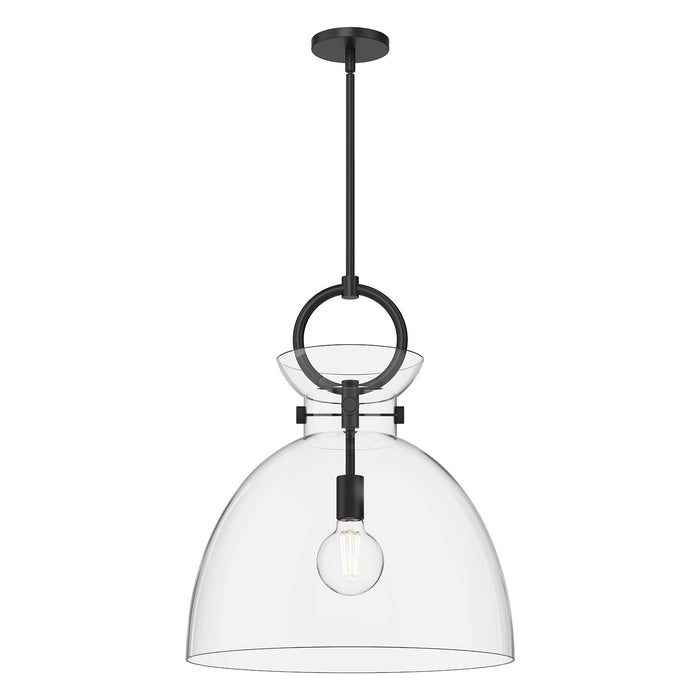 Alora PD411818MBCL One Light Pendant, Matte Black/Clear Glass