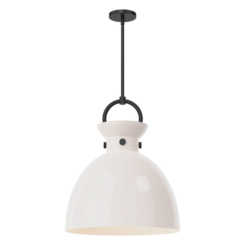 Alora PD411818MBGO One Light Pendant, Matte Black/Glossy Opal Glass