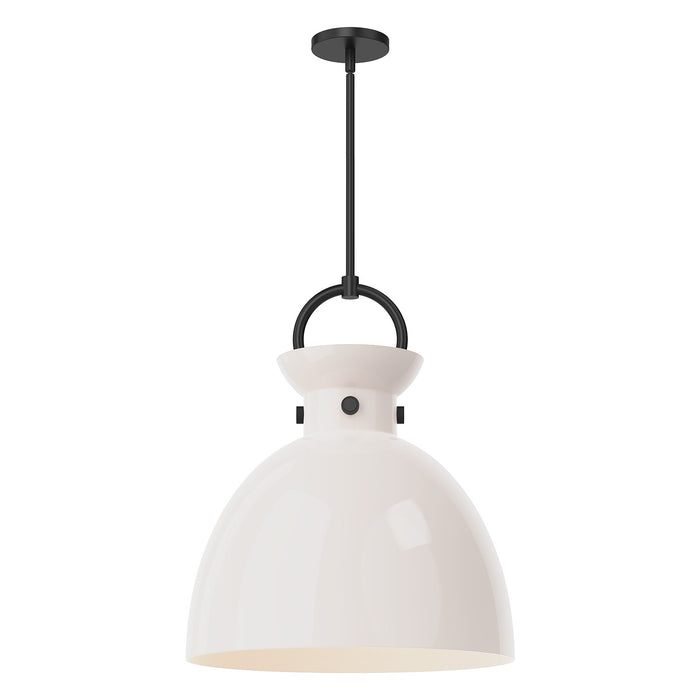 Alora PD411818MBGO One Light Pendant, Matte Black/Glossy Opal Glass