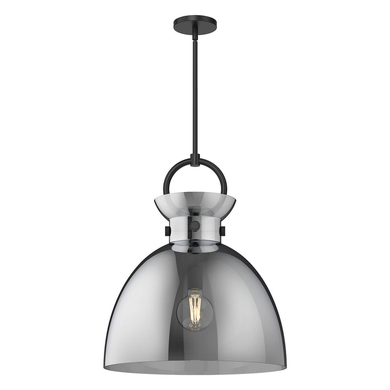 Alora PD411818MBSM One Light Pendant, Matte Black/Smoked