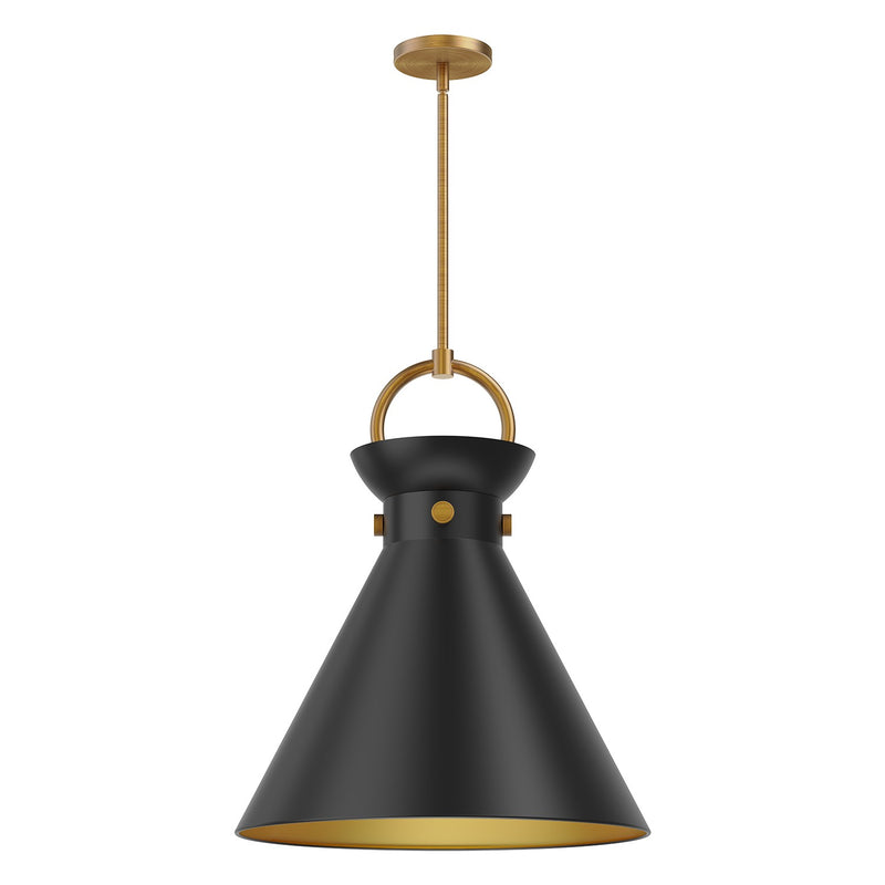 Alora PD412018AGMB One Light Pendant, Aged Gold/Matte Black