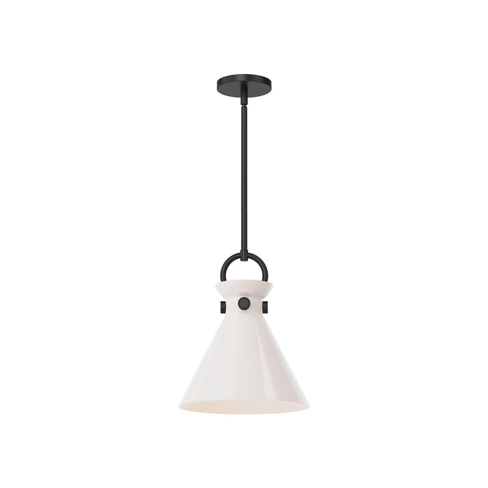 Alora PD412511MBGO One Light Pendant, Matte Black/Glossy Opal Glass