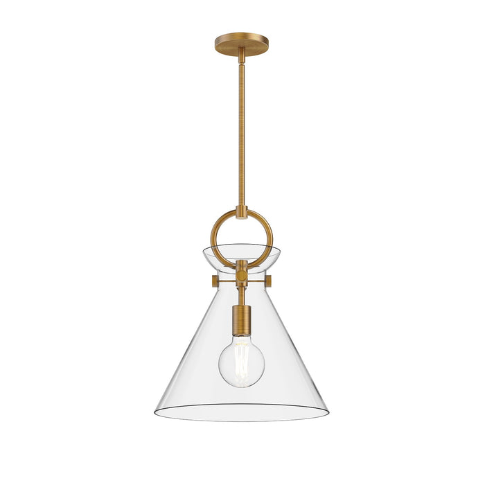 Alora PD412514AGCL One Light Pendant, Aged Gold/Clear
